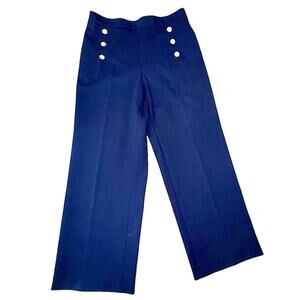 Caroline Herrera Royal Blue Pants Silver Buttons , Sz 31x26, 15” Rise